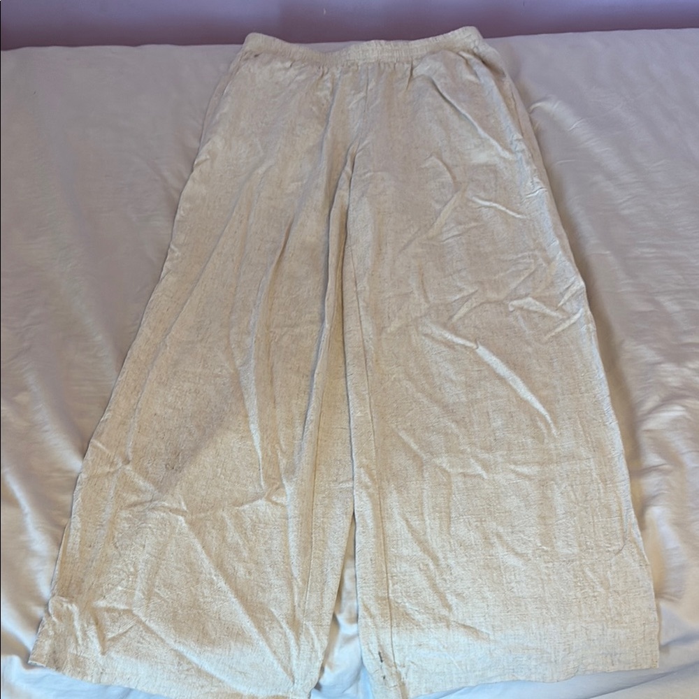 SHEIN Wide-Leg Linen Pants